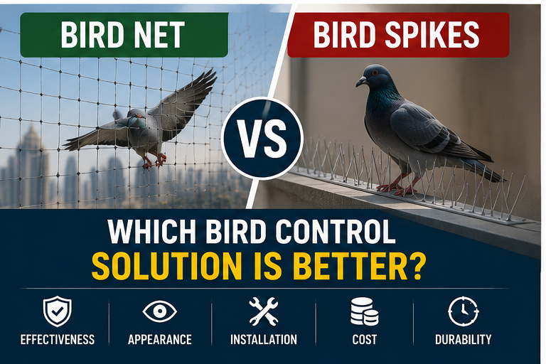 Bird Net vs Bird Spikes Dubai